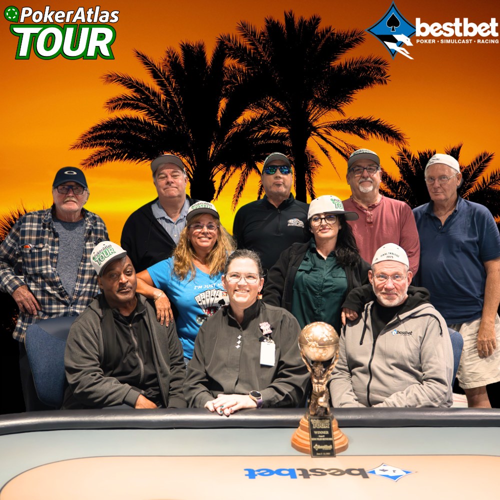 PokerAtlasTour's tweet image. We have reached the final table of our seniors event here @bestbet_jax in St. Augustine, Florida. the players have chosen to play outside because of the beautiful sunset and perfect weather. @pokeratlas. #kidding