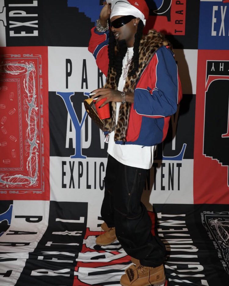 Playboi Carti Wearing Supreme Faux Fur Reversible Hooded Track