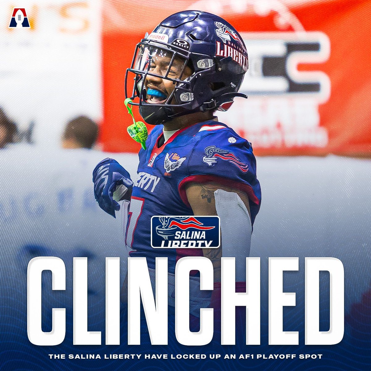 Salina has LOCKED UP the Final Playoff Spot! 🔒 

Salina clinched the #4 seed after their HUGE comeback win over the Southwest Kansas Storm. 🗽 

After starting the season 0-4, the Salina Liberty win 6 of 7 games to make their way into the 2025 AF1 Playoffs. What a season for the