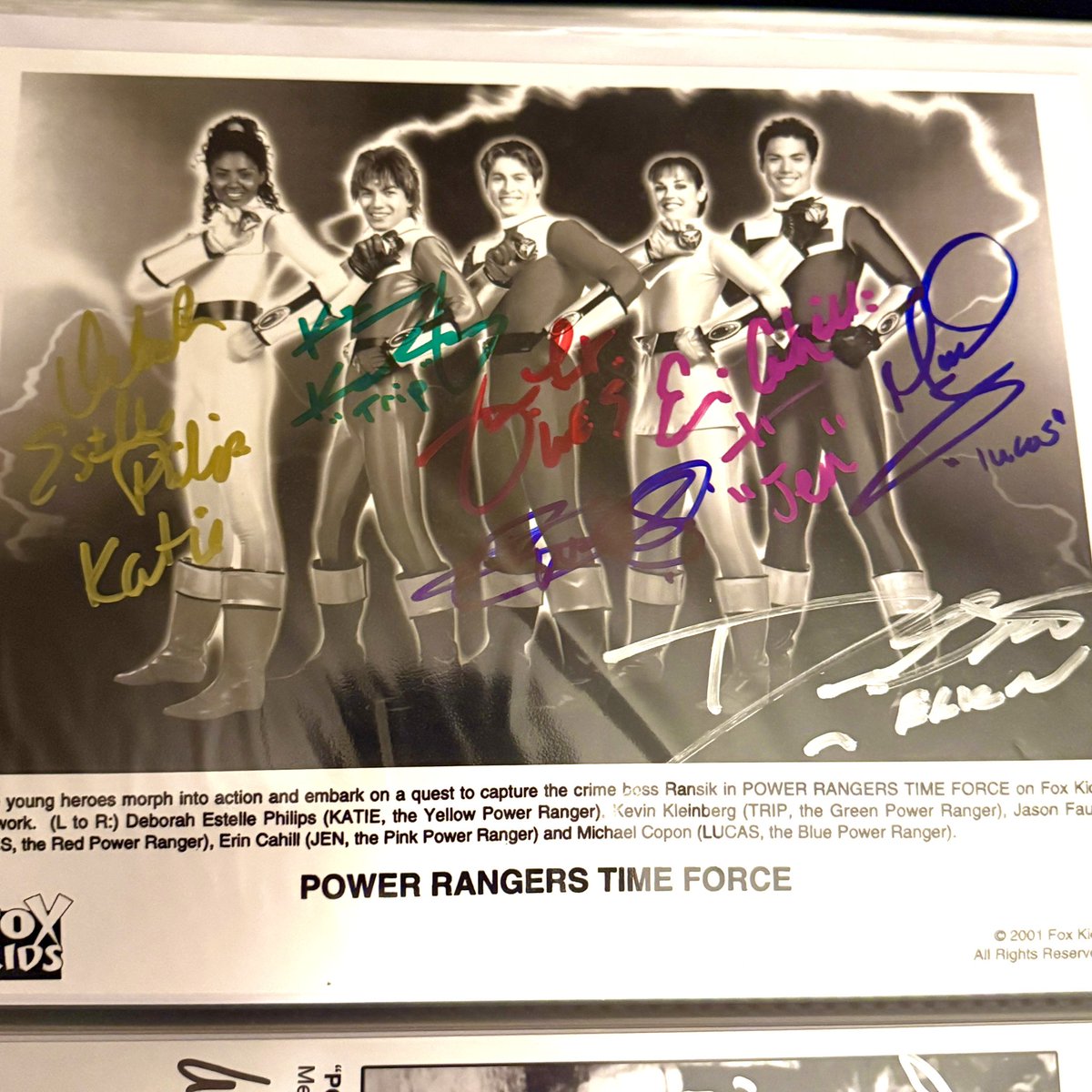 Started at Power Morphicon and finished at RangerStop! 

An original 2001 press print signed by all six Time Force Rangers and Ransik!