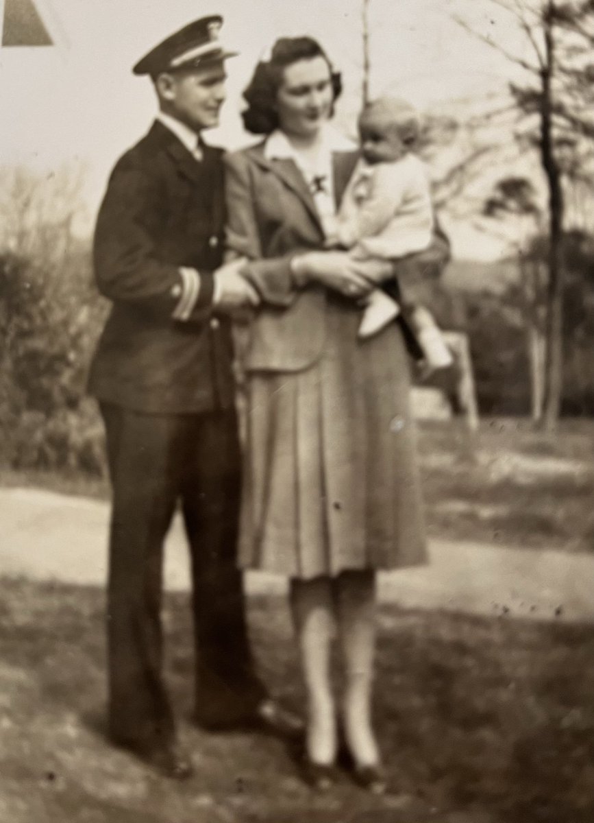 Chipper24's tweet image. My father, mother, and my youngest sister. The photo was taken during WWII while my father was a Commander in the U.S. Navy. All three have since passed. My father was killed in 1982. My father was a kind and gentle man who loved animals. I miss my father every day.