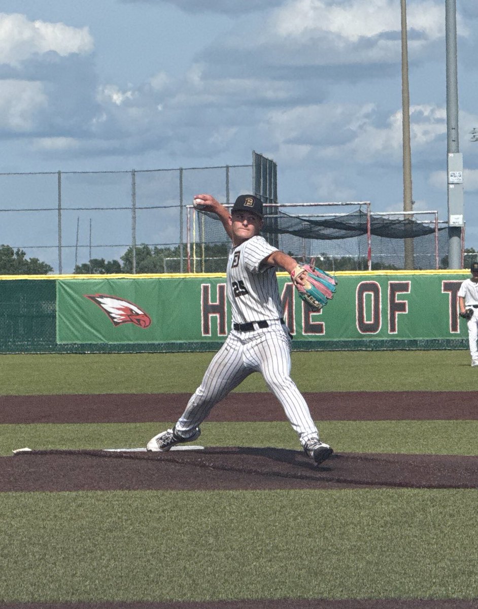 Best pitching performance of the season today. Came in the 3rd and finished the 8th. Get to play at riverfront stadium tomorrow @ 10:00 am!!! <a href="/WindSurgeICT/">Wichita Wind Surge</a> #derbyks #derbypanthers #baseball #classof2029
