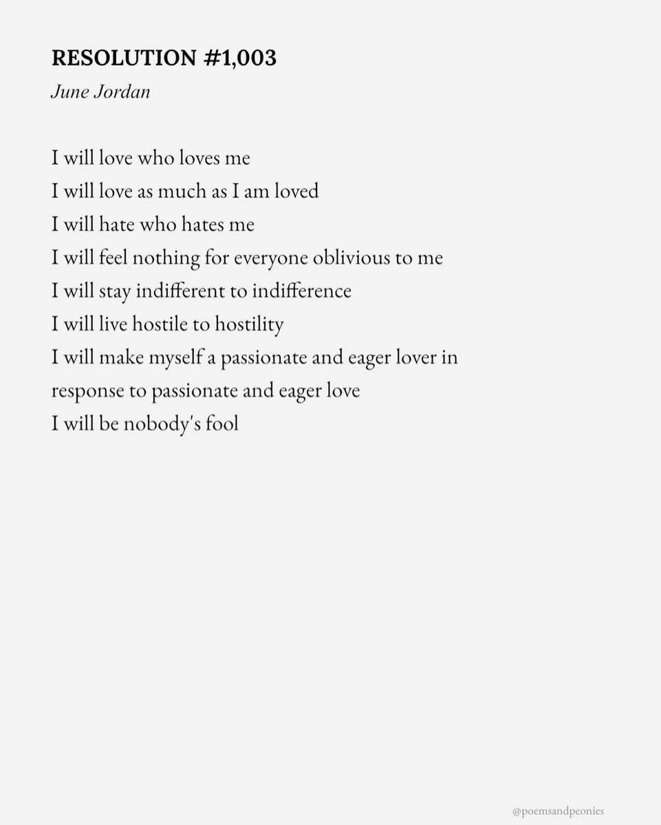 June Jordan, Resolution #1,003