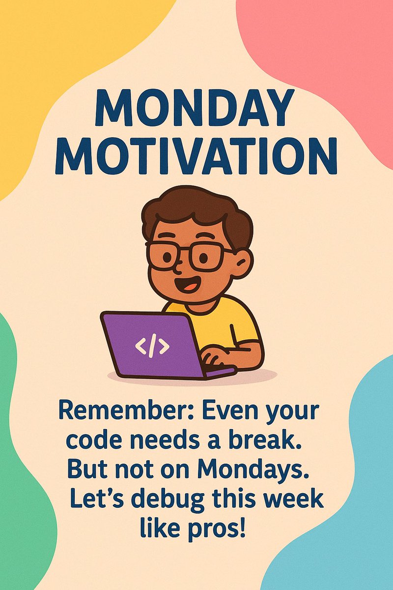 Remember: Even your code 👨🏻‍💻needs a break. But not on Mondays. 

Let’s debug this week like pros! 🫡

#MondayMotivation #TechLife #code #Monday