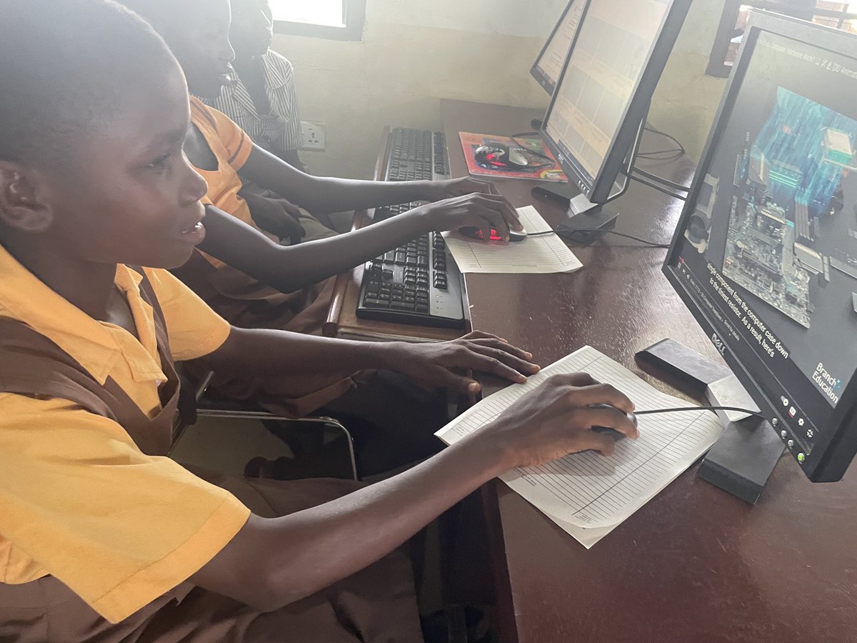 Friends at Adaklu Dawanu basic school in Ghana joyously celebrate the installation of their first <a href="/Starlink/">Starlink</a> which now powers a computer lab for their learning community!