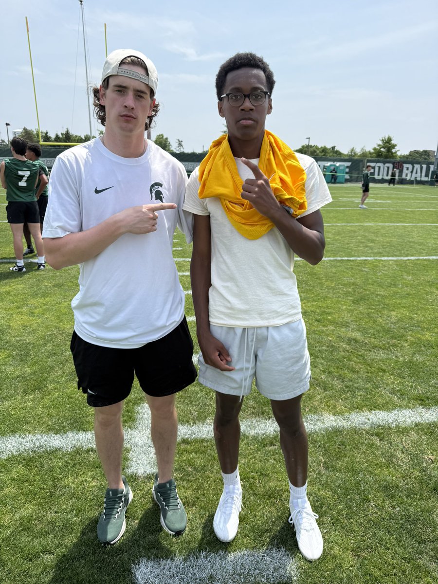 blair_h_jones's tweet image. Had a great time at the @MSU_Football camp! Thanks to @JA_Adams06 and @douglass_elijah for the tips to improve my game as a Safety! Nice to meet @Coach_Gordon20 and @DBcoachadams as well!
@RisingStars6 @SalineFootball @CoachShort_ @MSUFBRecruiting @AllenTrieu @PrepRedzoneMI