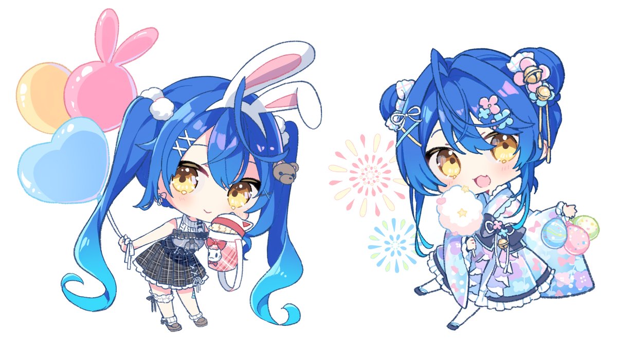 夏のお出かけミニキャラたち
#絵こころ