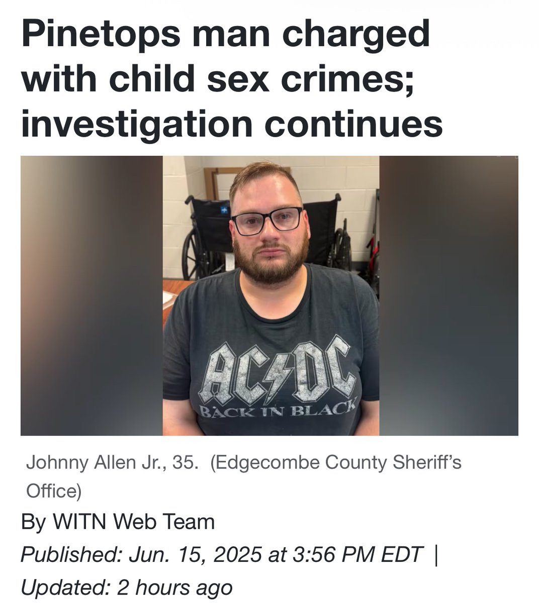 EDGECOMBE COUNTY, N.C. (WITN) - A Pinetops man is behind bars on child sex charges as an investigation by deputies continues.

The Edgecombe County Sheriff’s Office detectives say they have been working on a child sexual assault case for the last month, and on Thursday, officials