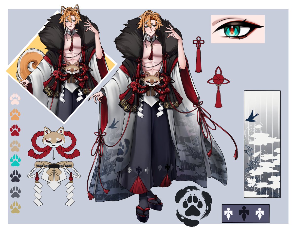 ⛩️REFERENCE SHEET REVEAL ⛩️

Welcome to my shrine, traveller.
I am Tadashi, Inugami in charge to protect this land. 

If you’ve wandered this far, then perhaps you’re meant to stay. 
Do not be afraid. 

#VtuberUprising