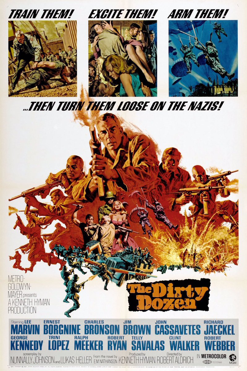FilmNewsNos's tweet photo. 🎬MOVIE HISTORY: 58 years ago today, June 15, 1967, the movie 'The Dirty Dozen' opened in theaters!
#JohnCassavetes #TomBusby #JimBrown #DonaldSutherland #BenCarruthers #ClintWalker #CharlesBronson #ColinMaitland #StuartCooper #AlMancini #TriniLopez #TellySavalas #LeeMarvin https://t.co/CroUGMPLz9