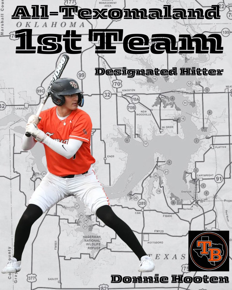 Congratulations Donnie Hooten on being selected as All-Texomaland First Team Designated Hitter!