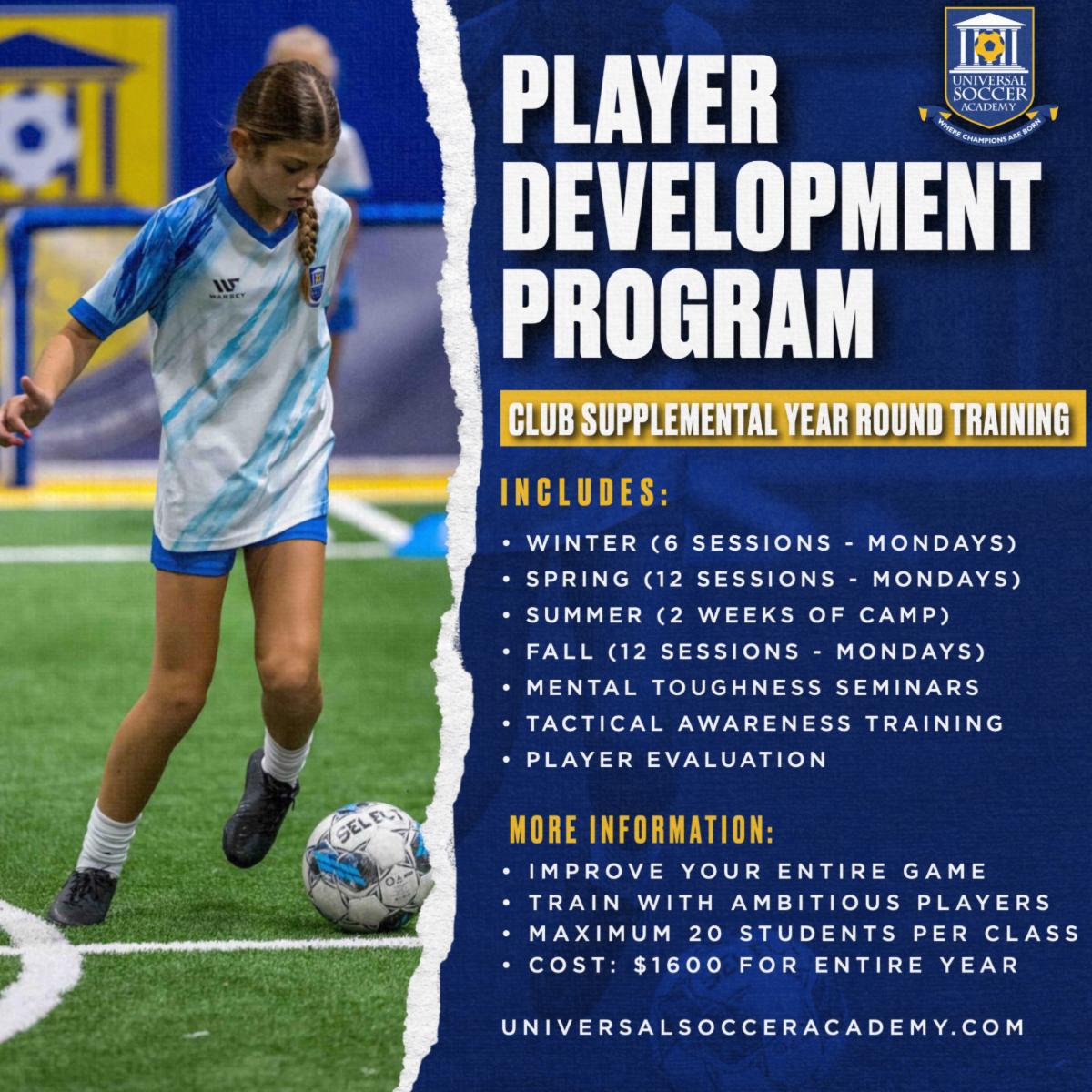 Unlock your soccer potential with PDP! 🏆 Join us for year-round training! @univsocceracademy #universalsocceracademy #PlayerDevelopment #SoccerTraining