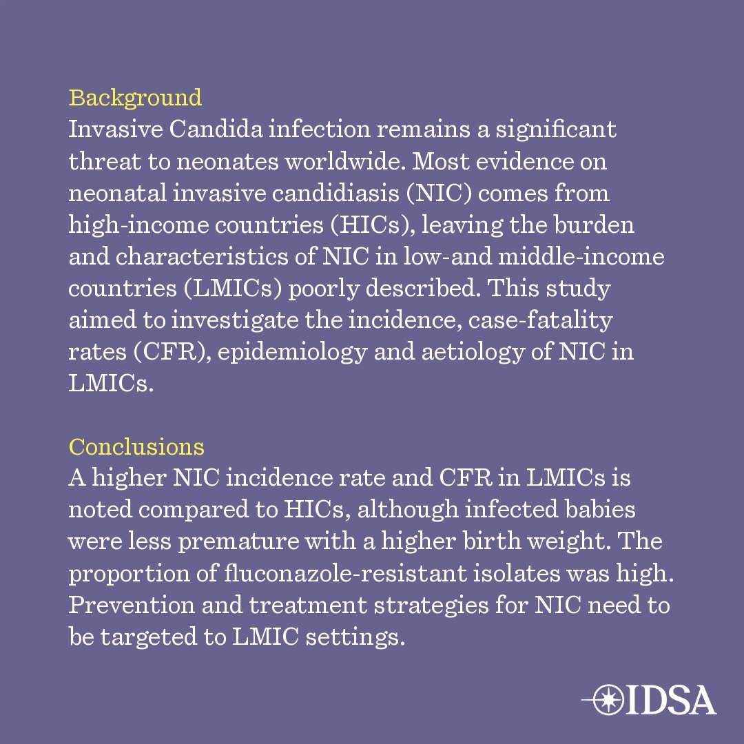 The burden of Neonatal Invasive Candidiasis in Low- and Middle-Income Countries: a systematic review and meta-analysis.

✅ Just Accepted
🔗 bit.ly/3ZXqy9N