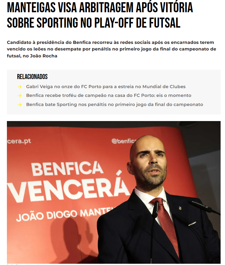 OFuraRedes's tweet photo. "Ninguém vai deixar passar em branco mais uma arbitragem tendenciosa e em claro prejuízo do Sport Lisboa e Benfica!"

João Diogo Manteigas https://t.co/lDr2jHlFHr