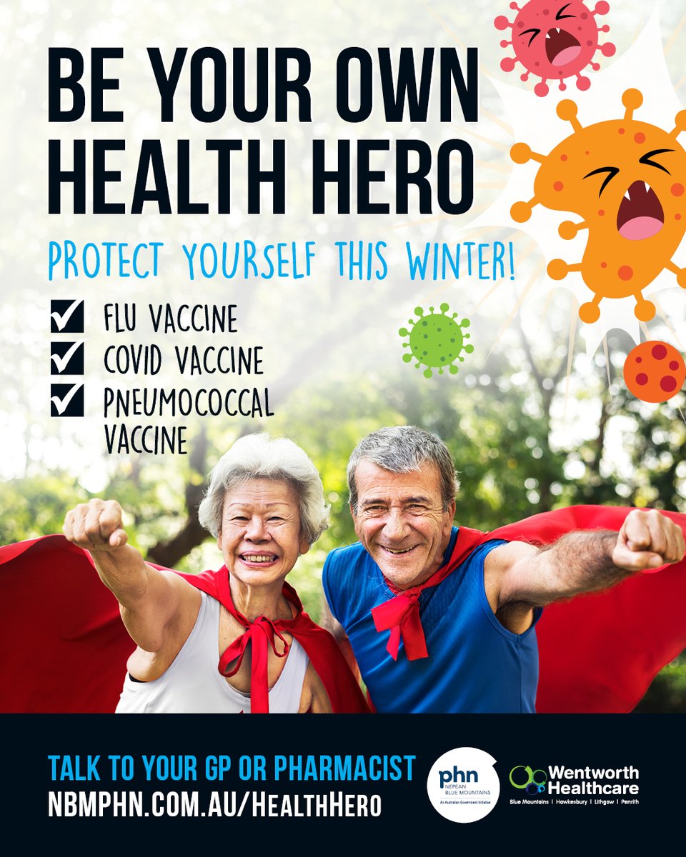 Get your vaccinations up-to-date this winter. People over 70 may be at greater risk of developing severe illness from respiratory illnesses. Talk to your GP, pharmacist or local vaccine provider about which vaccinations will best protect you.
💻More info:  nbmphn.com.au/healthhero