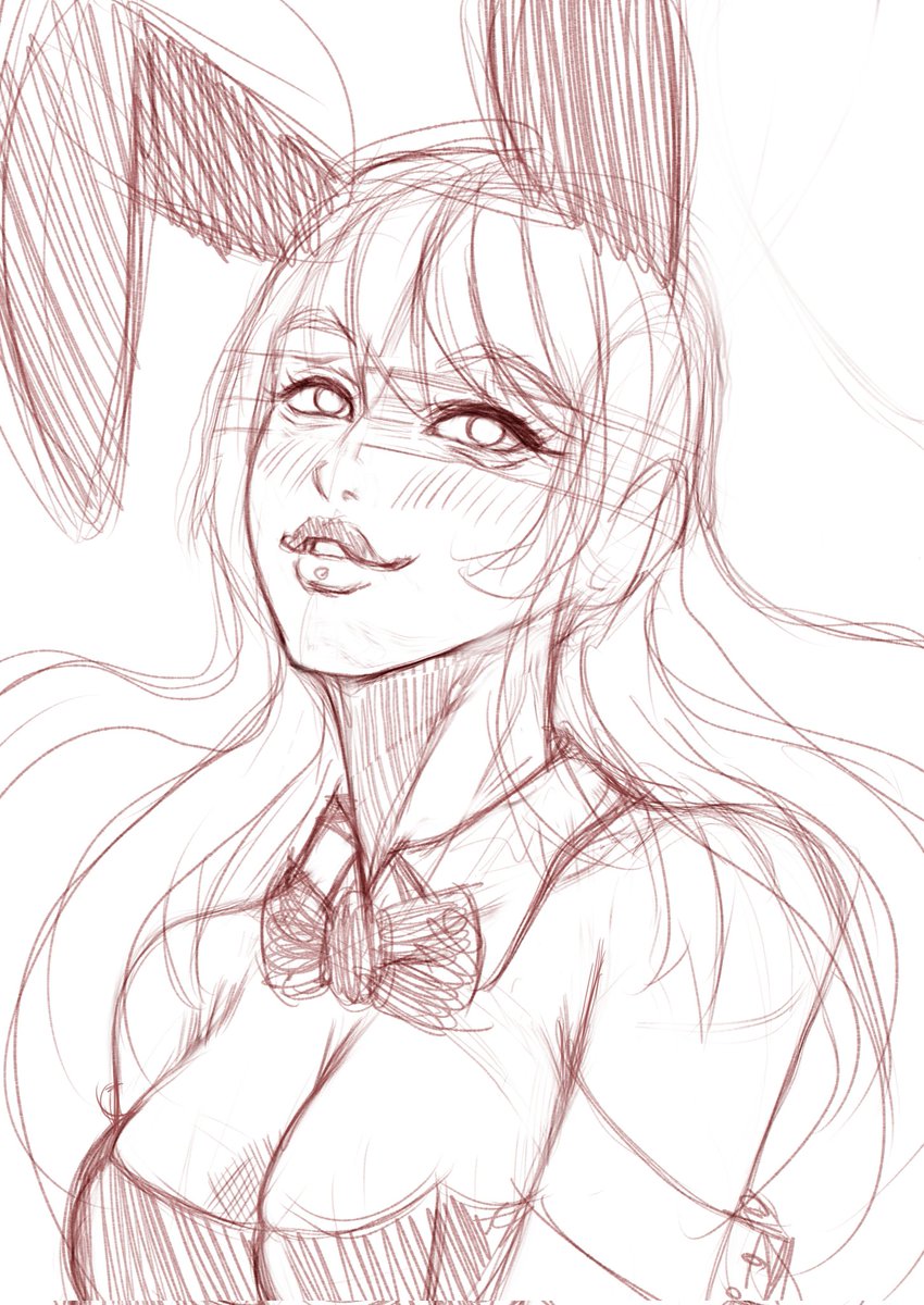back_bull_arts's tweet image. Still working on a new piece 🤔 any suggestions? What do you think about it? #sketch #digitalart #bunnygirl #dubujo #disegno #sketchingeveryday