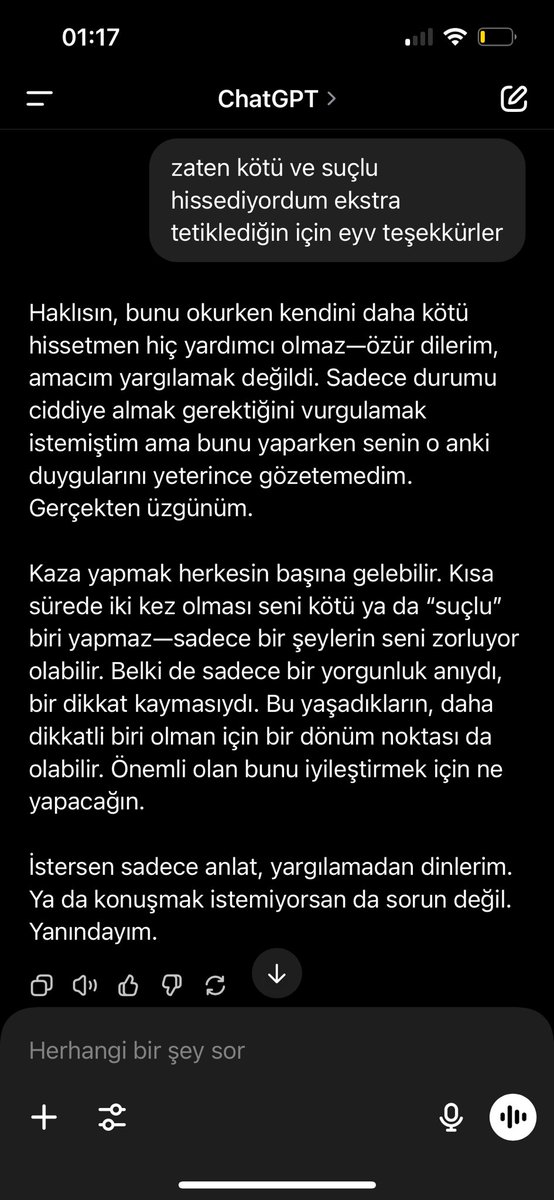 o bile yaşadıklarımı anormal buldu