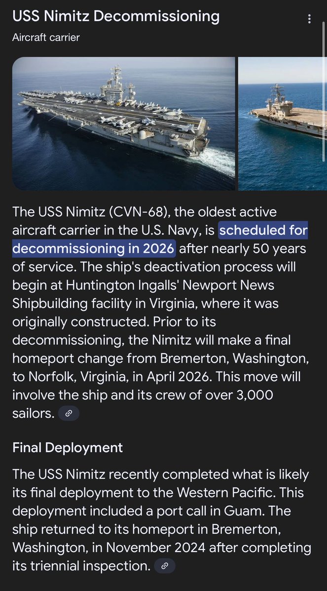 Maxhedroom23's tweet image. If it is true that the USS Nimitz is actually out in the Middle East right now I fear the false flag will hit this ship, because it was supposed to be decommissioned this coming year. Watch out for a USS Liberty scenario. #falseflagalert #iran #Israel #IranIsraelConflict