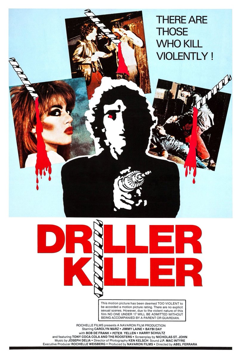 TombDracula's tweet image. On June 15, 1979 “The Driller Killer” was released in theaters! Directed by Abel Ferrara (King of New York, Bad Lieutenant & Ms .45)