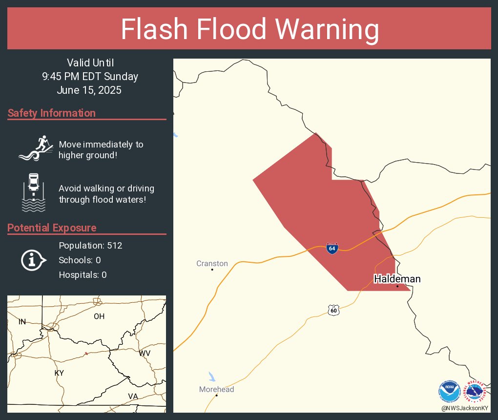 Flash Flood Warning including Haldeman KY until 9:45 PM EDT