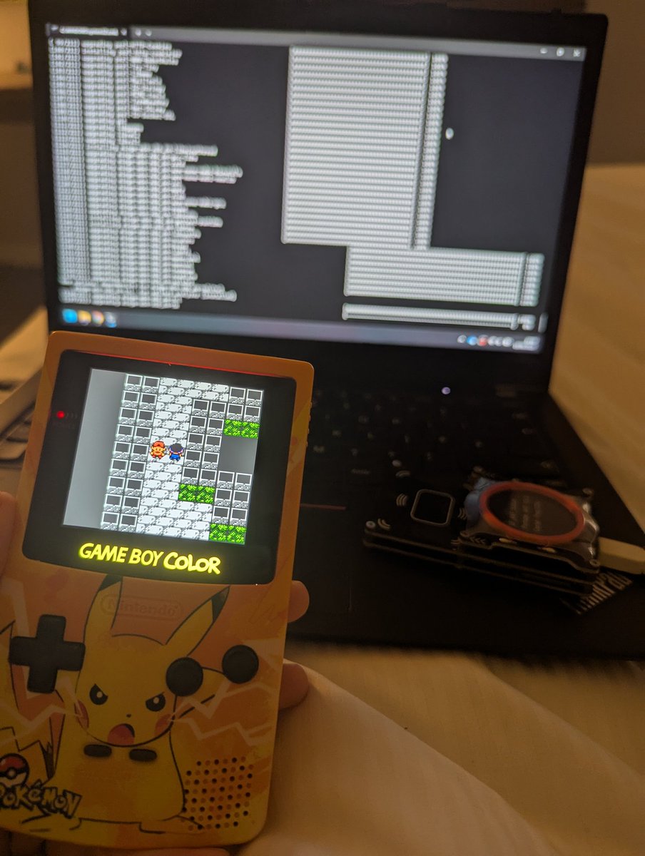 Spot of Pokémon Gold on the GBC whilst I wait for ProxSpace to unpack everything on my laptop in the hotel 😅