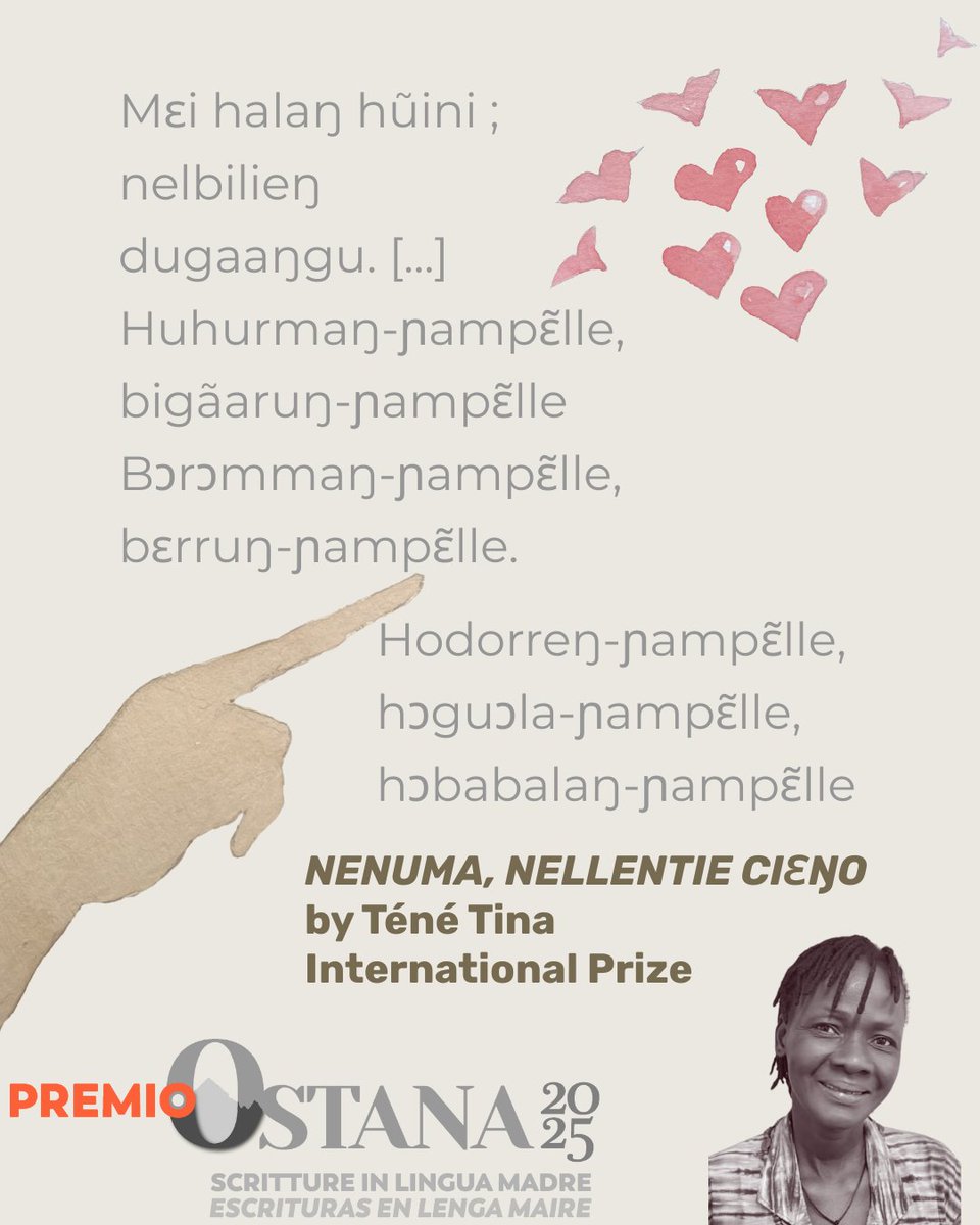 🏆 #INTERNATIONAL PRIZE 2025 to #TénéTina – #Cerma Language

🎶 Artist, activist, and soul voice of the Cerma people, Téné Tina sings with her n’goni about roots, memory, and female strength.
✨ Her art, words, and actions empower women and keep her mother tongue alive.

#Ostana
