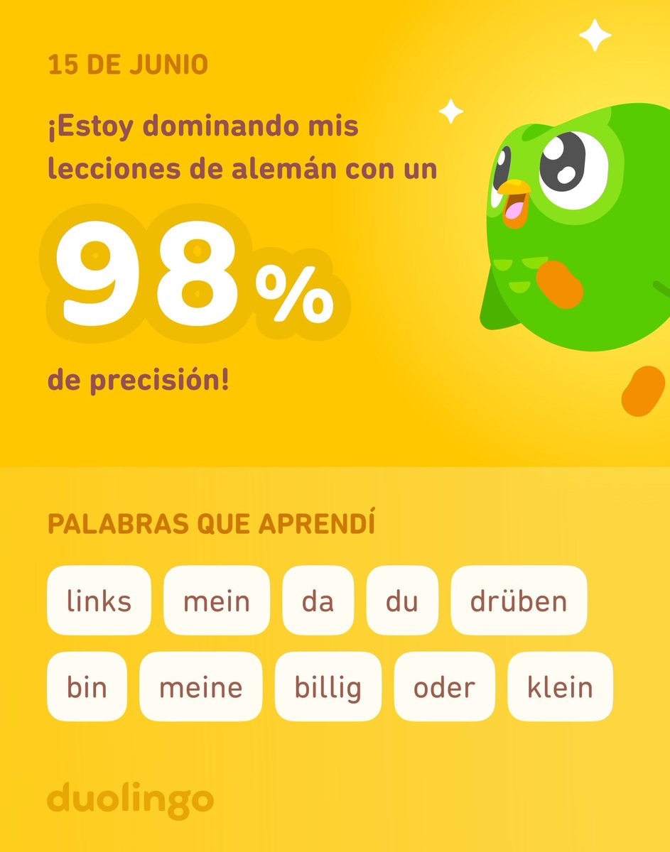 DJJefecito's tweet photo. ¡Estoy aprendiendo alemán en Duolingo! Es gratis, divertido y efectivo. https://t.co/JV2zk3rKhO