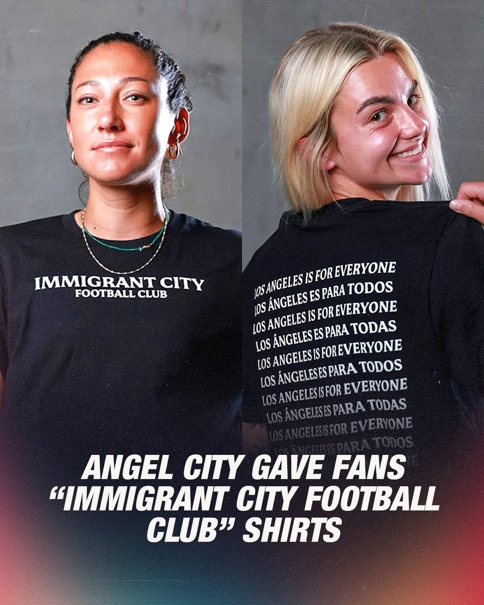 justwsports's tweet photo. The football club gave out 10,000 shirts saying "Los Angeles is for Everyone" on the back before their match on Saturday.

(via Kathy_Martinez5/X) https://t.co/ASdmX66vX9