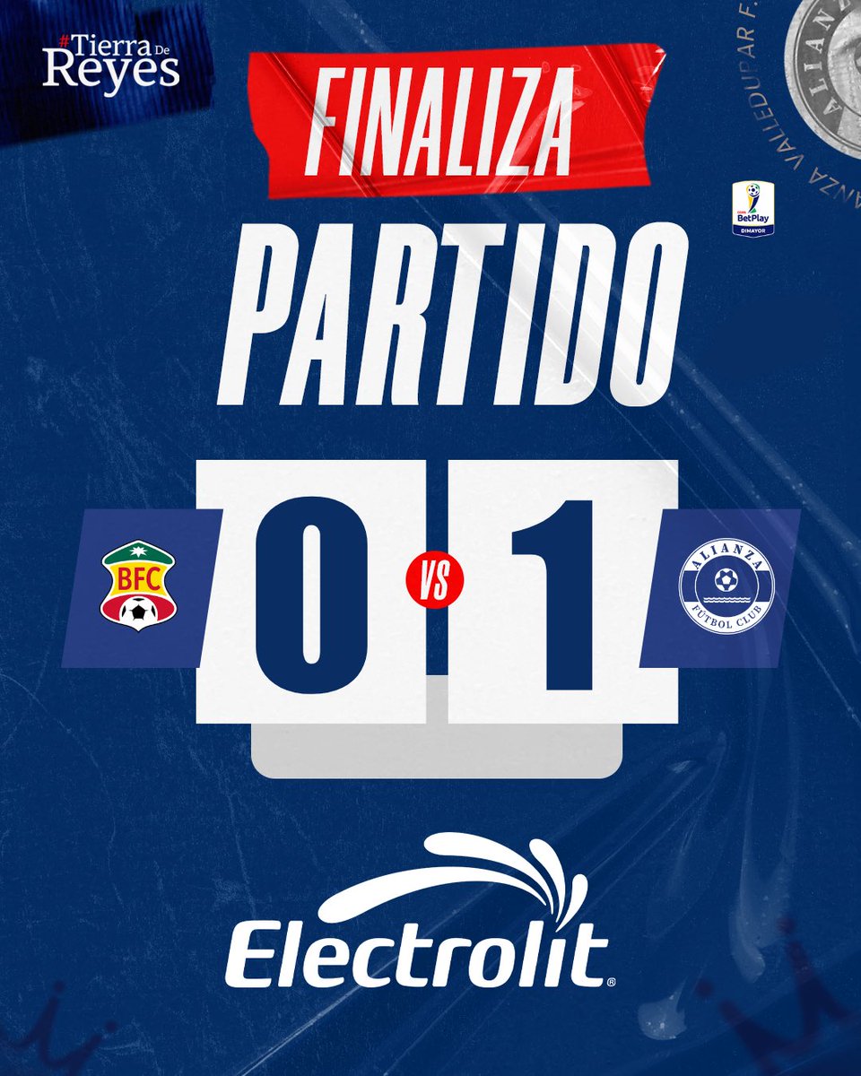 Copa Betplay
Fecha 5️⃣

Barranquilla 0️⃣ 🆚 1️⃣ Alianza 

⏱️ 90+4' | Finaliza el compromiso en el Romelio Martínez. 

<a href="/Electrolit/">Electrolit</a> 

#TierraDeReyes🔵⚪🔴