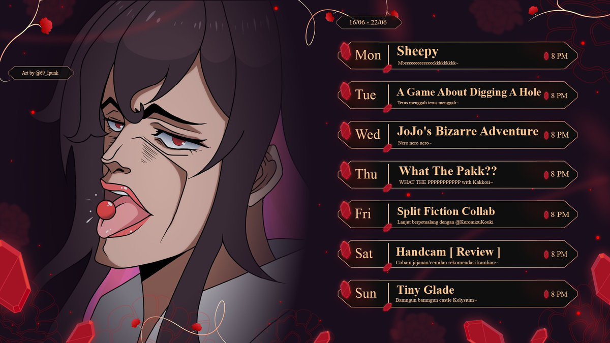 kellycathlyn's tweet photo. 【 Weekly Stream Schedule 】     

✨Jun 16th - Jun 22nd 2025✨ 

 ✦General:  #KellyCathlyn
✦Art Tags:  #Kelillust
✦Clip/Live:  #KelLive
✦Singing:  #KellySing
✦Meme Kelly:  #Kelylipan
✦Yabai/NSFW:  #Kelyabai
✦Fan Mark: ❤️🌺

Buat sabtu taruh ditweet bawah ya~ https://t.co/2a2kf6K42R