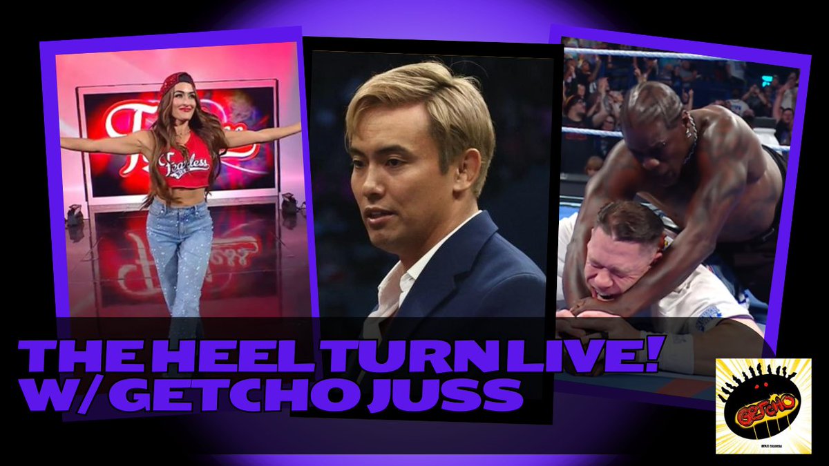 _TheHeelTurn's tweet photo. We're going live in one hour with the great @GetChoPodcast to get into...

-🎙️ Nikki Bella's thoughts on Iyo Sky's comments 
-👊The Kenny Omega/Kazuchika Okada Feud
-🌟The Rise of Ron Killings 
-🥇John Cena's title reign reaction and more!

Tune in on YouTube to join the fun! https://t.co/GffbQyqkDY