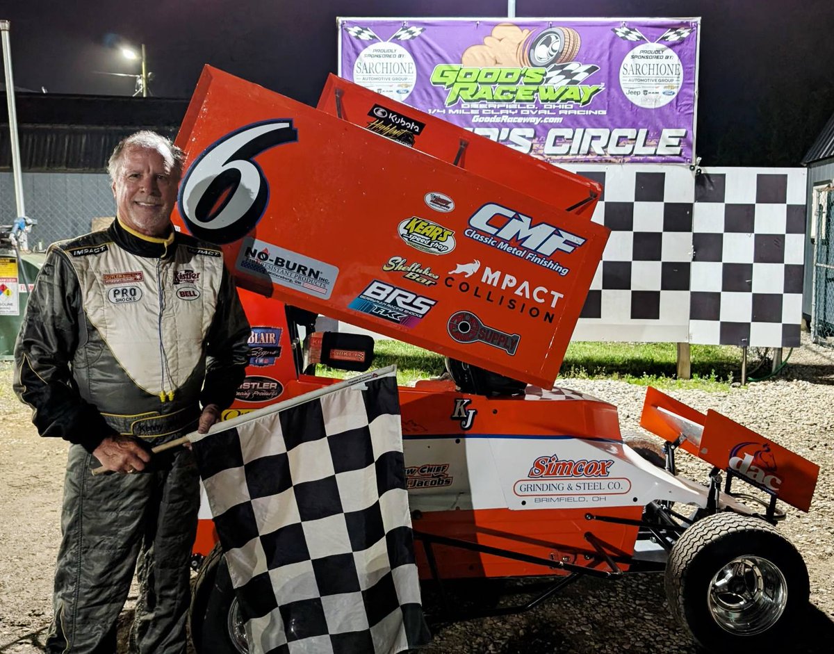 Another  victory lane appearance for Blair Signs in 2025! This one is special.  National Sprint Car Hall of Fame class of 2007 inductee, The Mouse,  Kenny Jacobs.
