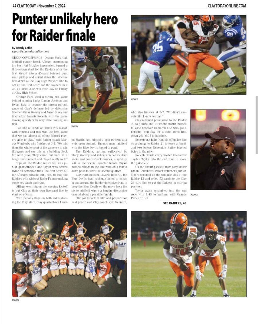 Brock Aflleje (@brock_aflleje) on Twitter photo Clay Today did a great article on the last game of my junior season highlighting some key plays I was able to be a part of. #football #fakepunt #punter #kicker #widereceiver #winning <a href="/ClayTodaySports/">Randy T Lefko</a> <a href="/OPHS_FB/">Orange Park Football</a> Clay Today did a great article on the last game of my junior season highlighting some key plays I was able to be a part of. #football #fakepunt #punter #kicker #widereceiver #winning <a href="/ClayTodaySports/">Randy T Lefko</a> <a href="/OPHS_FB/">Orange Park Football</a>