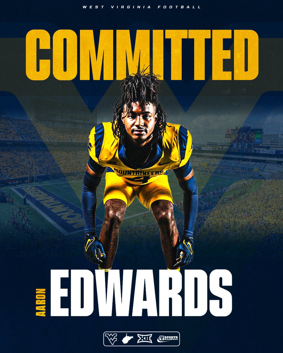 aaronedwards_17's tweet image. After a great visit Iam blessed to say Iam committed to @WVUfootball Thank You @CoachAWarwick @CoachWeinreich @CoachZAlley for believing me and giving me this opportunity‼️