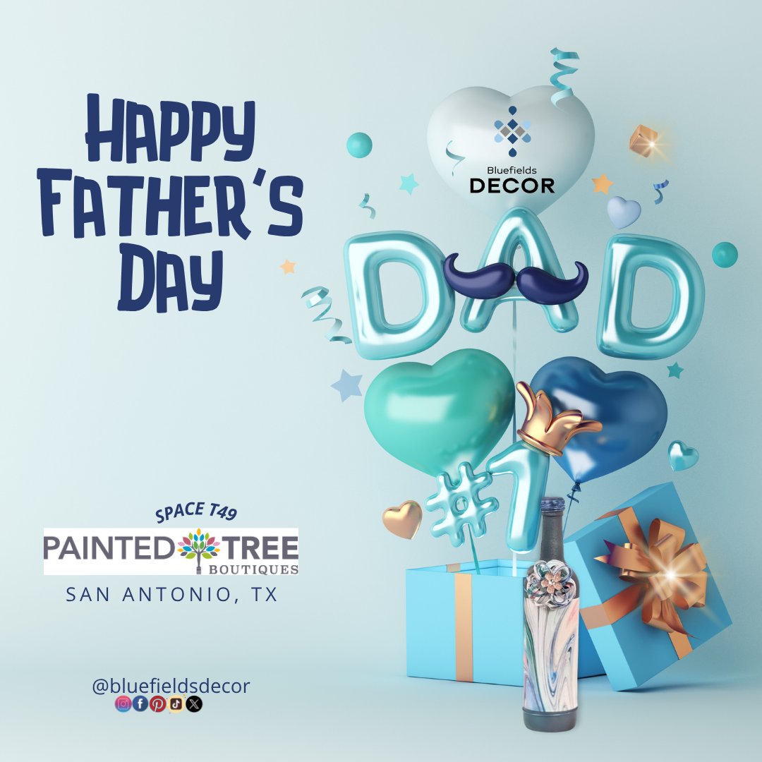 BluefieldsDecor's tweet image. 🎉 Celebrate the dads who do it all with a gift as one-of-a-kind as they are! 💙 Stop by Bluefields Decor at Painted Tree (Space T49) and explore our collection of handcrafted upcycled bottles—perfect for Father’s Day!
#HappyFathersDay #BluefieldsDecor #ShopLocal