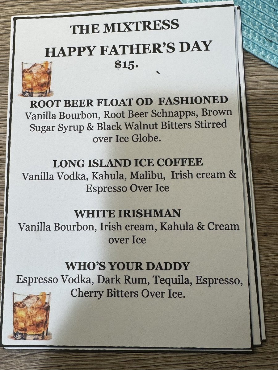 Tonight’s menu   (Excuse the typo)