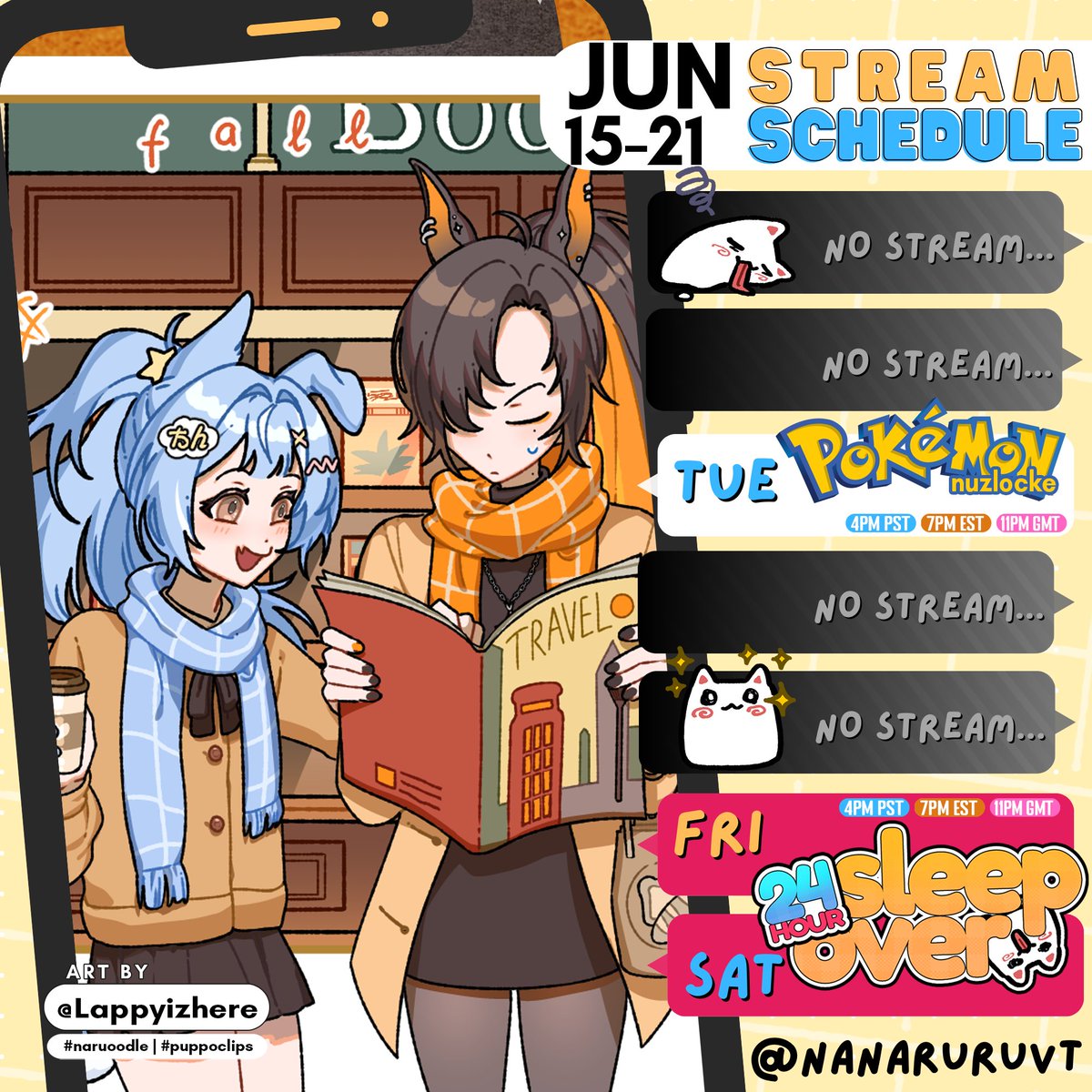 NanaruruVT's tweet image. ⋆⁺₊🐶📡WEEKLY SCHEDULE【06/15→ 06/21】

THE WEEK IS FINALLY HERE WE ARE SO EXCITED!! WE ARE SO HAPPY!
------------------------------------------
🎥#puppoclips
✏️#naruoodle
🔞#puppo34
🐶🐶#nanaruruvt