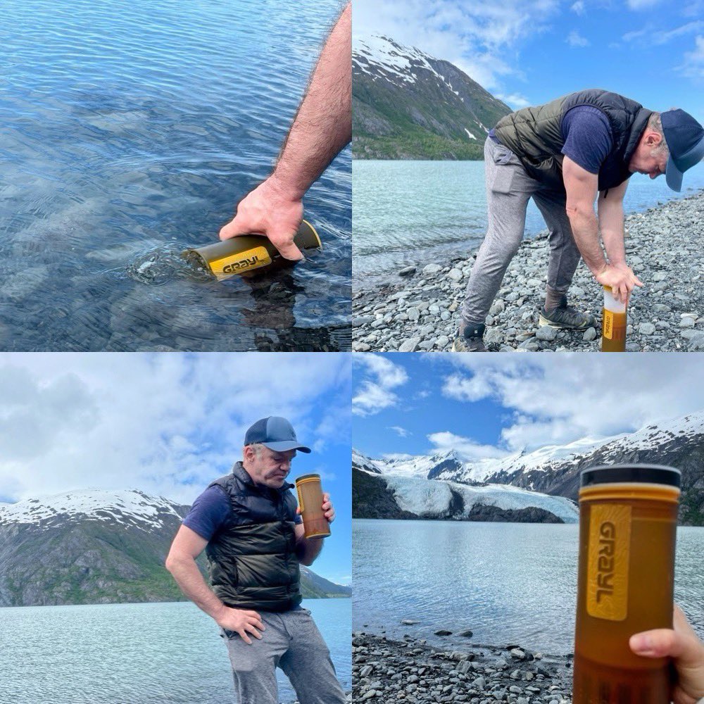 kuchanj's tweet photo. アラスカ・ウィッティアのポーテージパスで氷河の水をフィルターして飲みました❄️GRAYLボトルでろ過して、驚くほどピュアでおいしかった！大自然に感謝🏞️
#ポーテージパス #ウィッティア #氷河の水 #アラスカの冒険 #GRAYL #ハイキング #empoweradventure https://t.co/U08wKdX9Kc