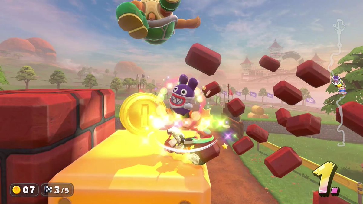 PixelOrbi's tweet image. Some screenshots from #MarioKartWorld for the #NintendoSwitch2. I'm looking forward to see how frequent updates will be. I saw the names of some Koopalings on billboards while exploring, so they have to join eventually! 😁