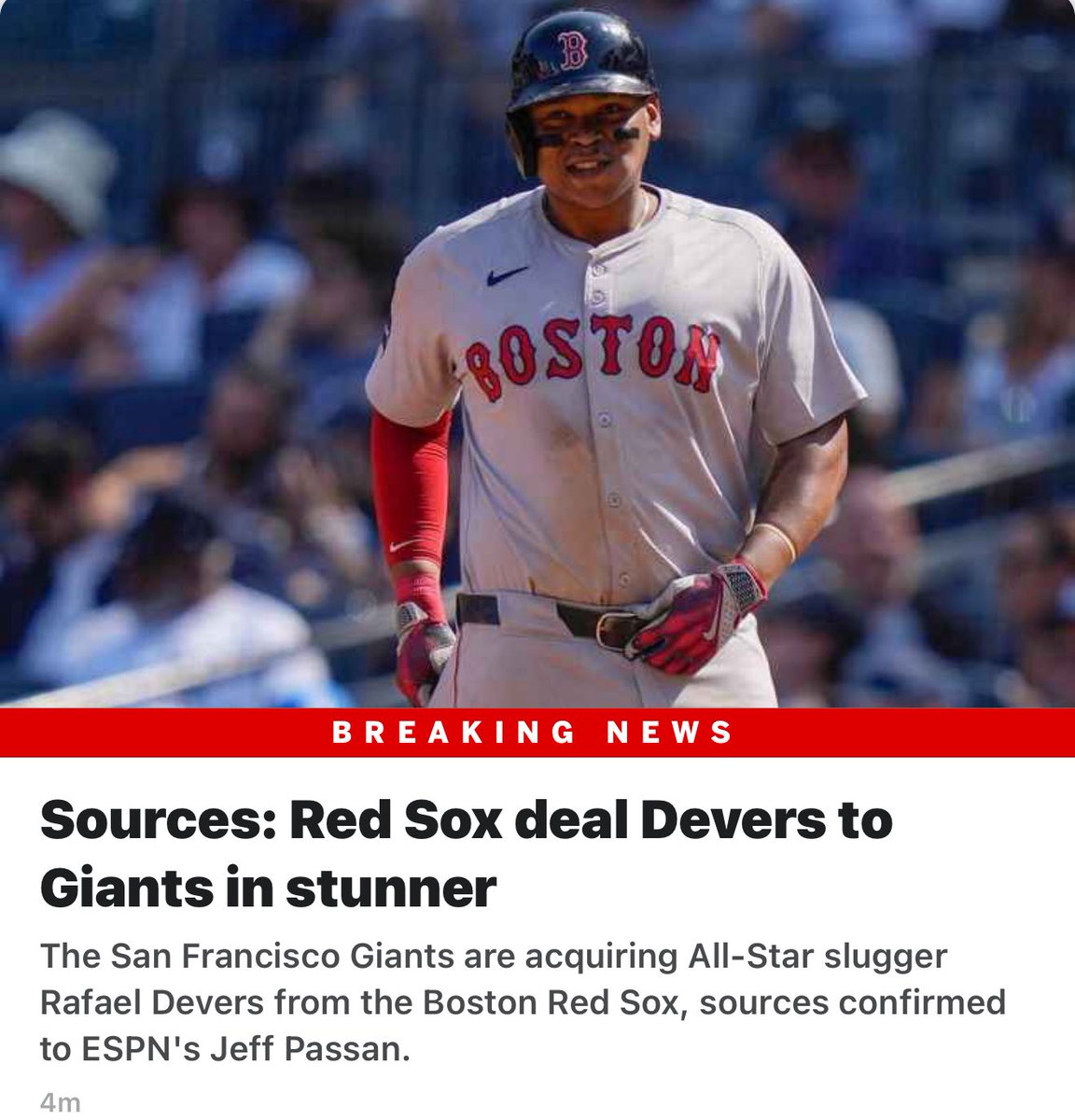 Baseball is a business .
Rafael Devers helps the Boston sweep the Yankees.. then Boston deals him…