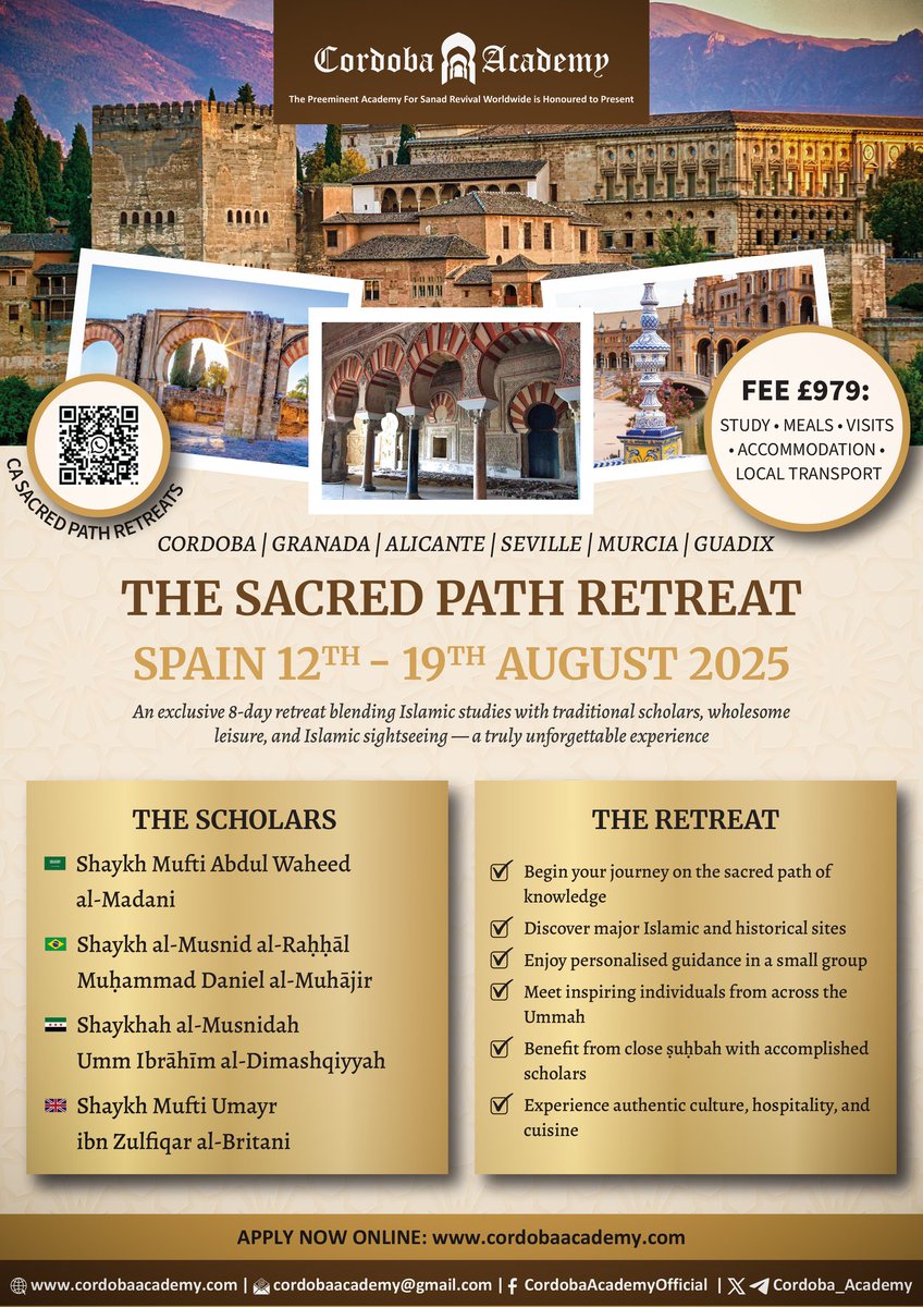 Cordoba Academy welcomes you to join us for the Sacred Path Retreat to be held in Andalusia between 12-19 August 2025.

For more detailed information join:

chat.whatsapp.com/K8YL2VPNr8C9oH…