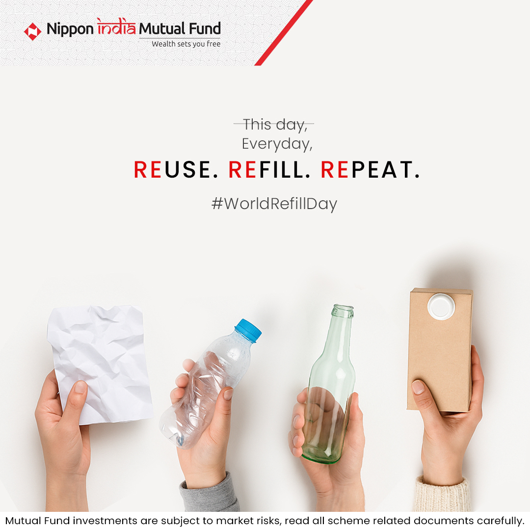 NipponIndiaMF's tweet image. One refill at a time, towards a greener planet.

#WorldRefillDay #NipponIndiaMutualFund