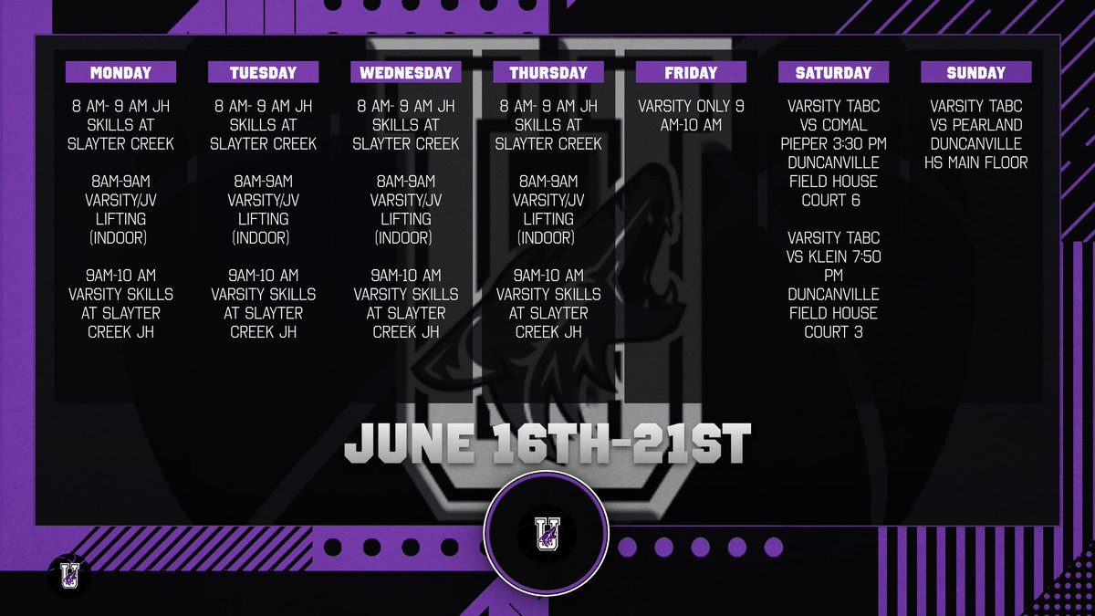 Big week for our program as we have the opportunity to compete in TABC Saturday and Sunday. All basketball workouts will be at Slayter Creek.  Tough, Together, Today.