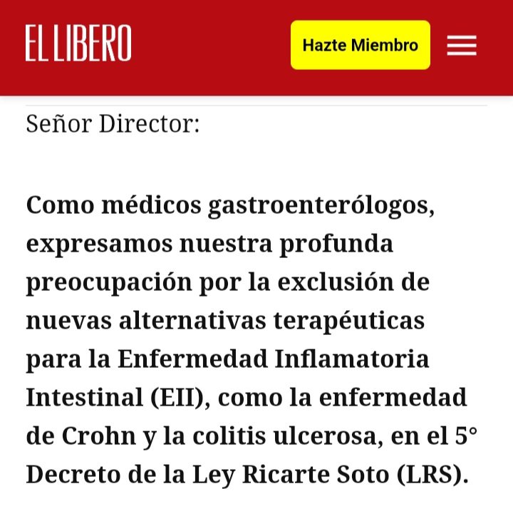 Fundación Carlos Quintana Filial Temuco (@crohncutemuco) on Twitter photo La limitación en las terapias compromete gravemente nuestra salud física y emocional.
ellibero.cl/carta/los-paci…
<a href="/ministeriosalud/">Ministerio de Salud</a> <a href="/ximenaguilera/">Ximena Aguilera</a> <a href="/erikaoliverad/">Erika Olivera Diputada, OLY</a> <a href="/chahuan/">Francisco Chahuán</a> <a href="/HeliaMolina_M/">Helia Molina Milman</a> <a href="/DrLagomarsino/">Doctor Tomás Lagomarsino</a>
<a href="/Paulinunezfigue/">Pauli</a>
<a href="/PatricioIbanez/">Patricio Ibanez</a>
<a href="/ACTECCU/">ACTECCU</a> La limitación en las terapias compromete gravemente nuestra salud física y emocional.
ellibero.cl/carta/los-paci…
<a href="/ministeriosalud/">Ministerio de Salud</a> <a href="/ximenaguilera/">Ximena Aguilera</a> <a href="/erikaoliverad/">Erika Olivera Diputada, OLY</a> <a href="/chahuan/">Francisco Chahuán</a> <a href="/HeliaMolina_M/">Helia Molina Milman</a> <a href="/DrLagomarsino/">Doctor Tomás Lagomarsino</a>
<a href="/Paulinunezfigue/">Pauli</a>
<a href="/PatricioIbanez/">Patricio Ibanez</a>
<a href="/ACTECCU/">ACTECCU</a>