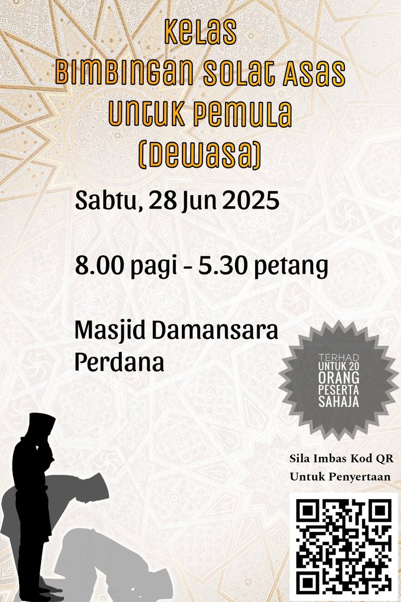 بسم الله الرحمن الرحيم

Pendaftarannya dibuka dah insya Allah.

Boleh sebar-sebarkan.