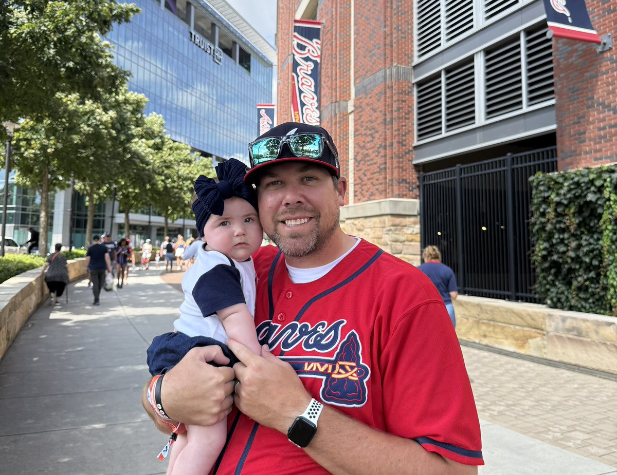 klaykoester's tweet image. Had a great #FathersDay2025 watching the @Braves today!! #NewTradition Started today with Little Miss. #CutestLittleBravesFan
