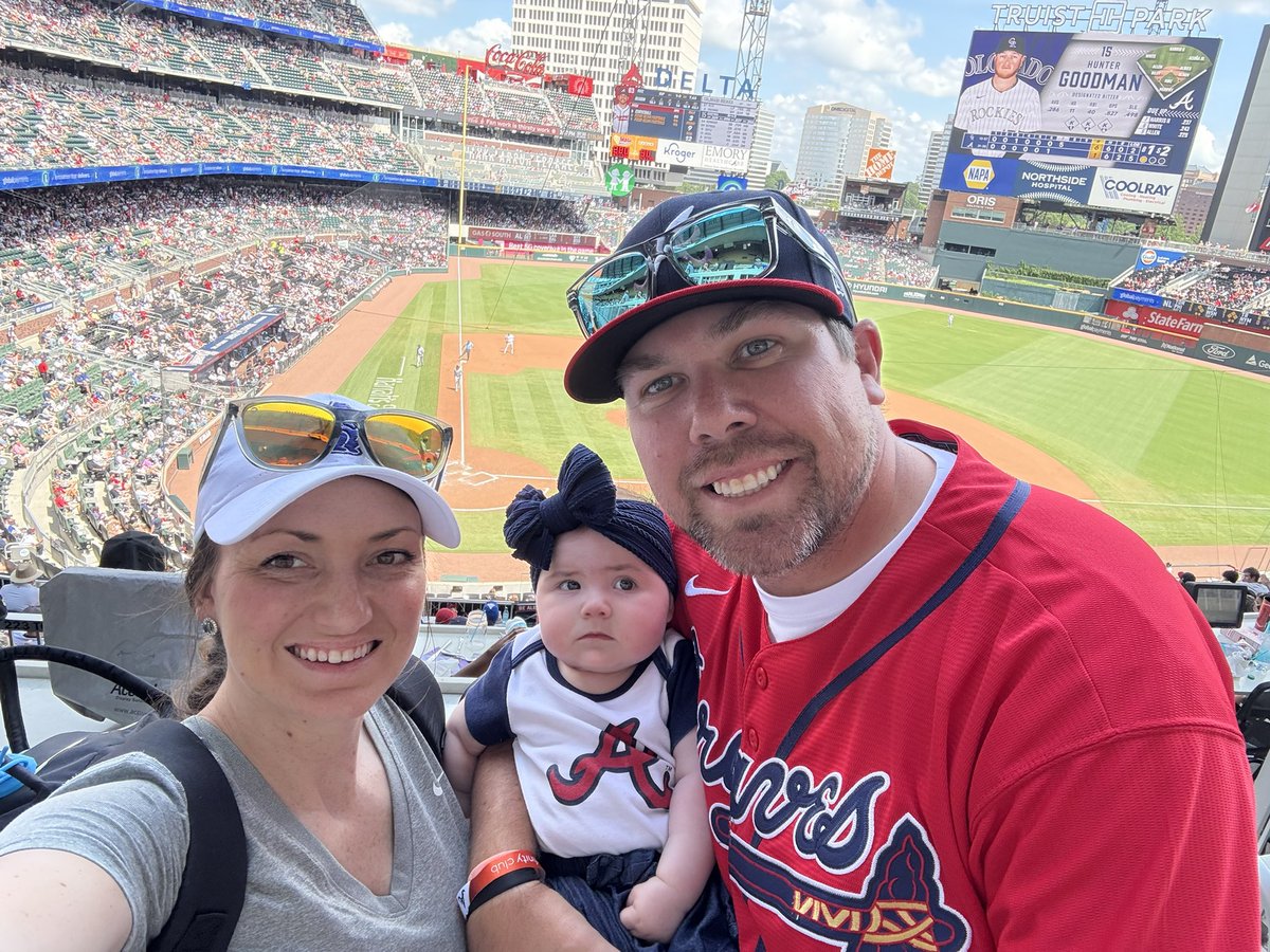 klaykoester's tweet image. Had a great #FathersDay2025 watching the @Braves today!! #NewTradition Started today with Little Miss. #CutestLittleBravesFan