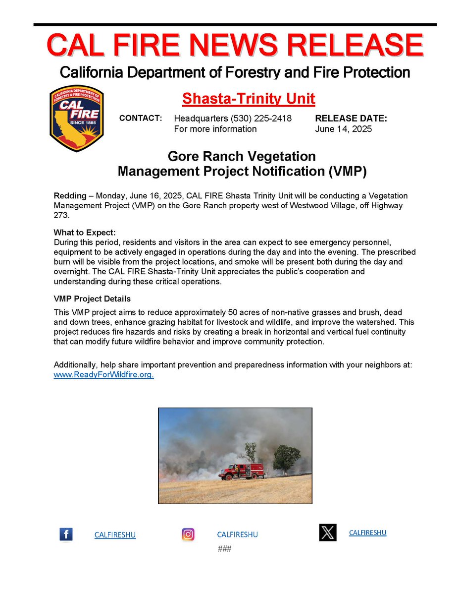 CAL FIRE Shasta-Trinity Unit/Shasta County FD tweet media