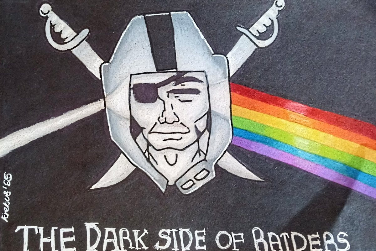 Studio_Reaper's tweet image. #Raiders #PinkFloyd #FathersDay2025 #prismacolorpencils #copic #surrealism #fanart

I decided to combine my dad's favorite football team with the most iconic cover of his favorite band. It actually turned out pretty good. 

- Erebus 💀