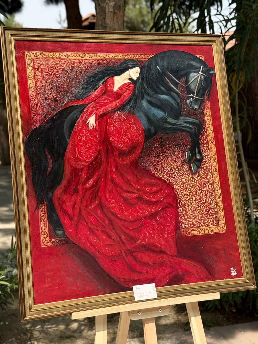 ulyaaaz's tweet photo. 14 June 2025 “YarAt”exhibition
 “The silence of Grace” by me
#exhibition #oiloncanvas #2025june https://t.co/AQHEGeHrxU